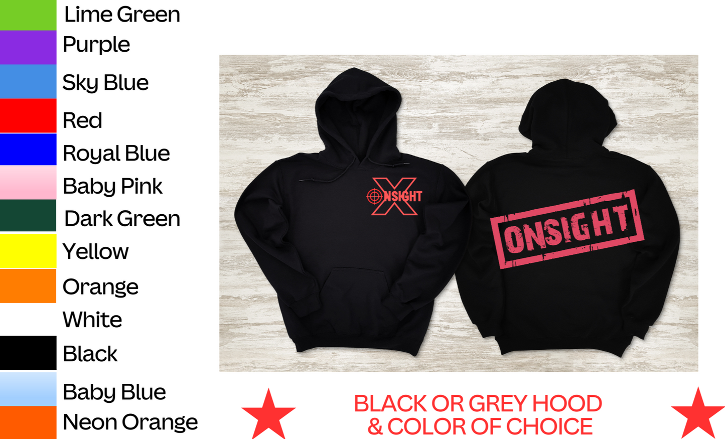 2Tone STAMPED hoodie (Black or Grey/Custom)